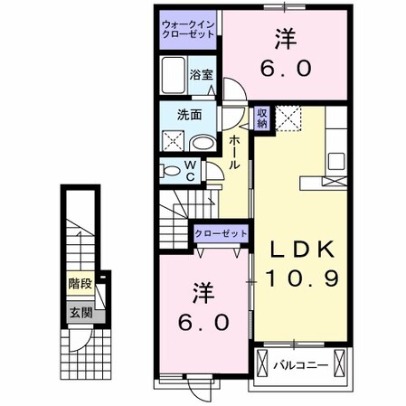 シェルブルー　Ｂの物件間取画像